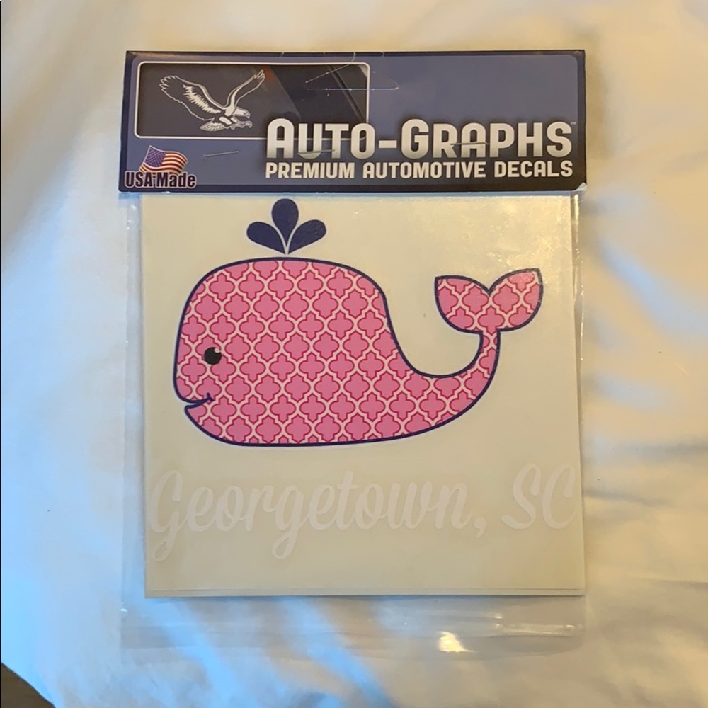 Auto-Graphs Pink Whale Decal (Georgetown SC)